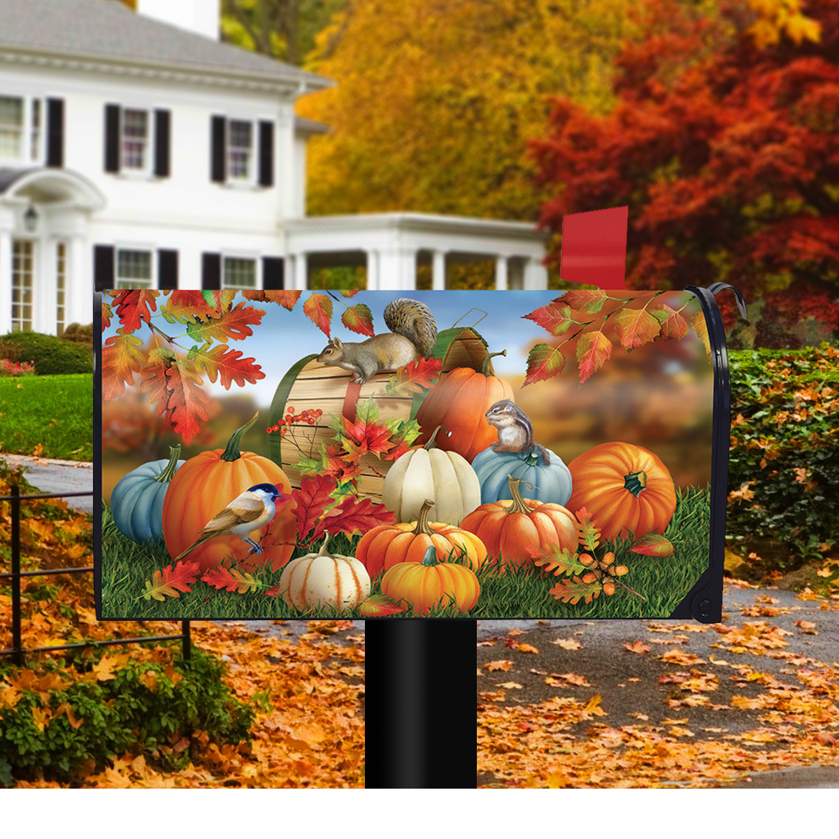 Fall Pumpkin Gathering Mailbox Cover - Thumbnail 2