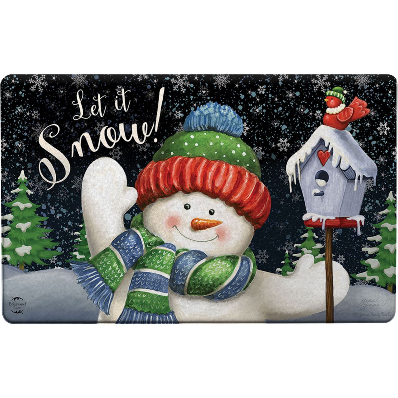 Briarwood Lane American Snowmen Winter Doormat Welcome Indoor/Outdoor 30 x 18