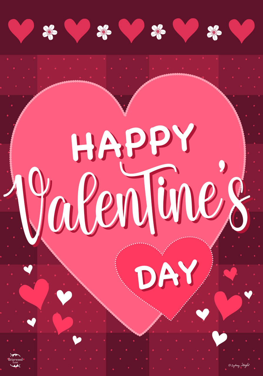 Happy Valentine's Day Double-Sided House Flag - Briarwood Lane