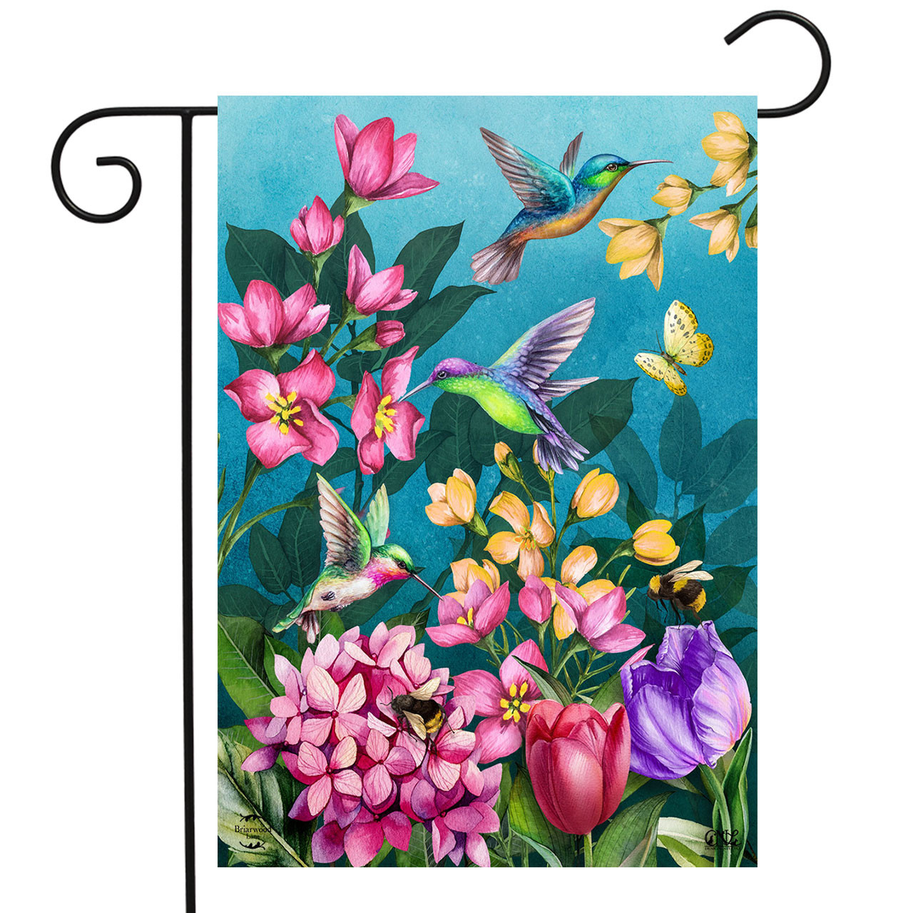 Springtime Hummingbirds Garden Flag - Briarwood Lane
