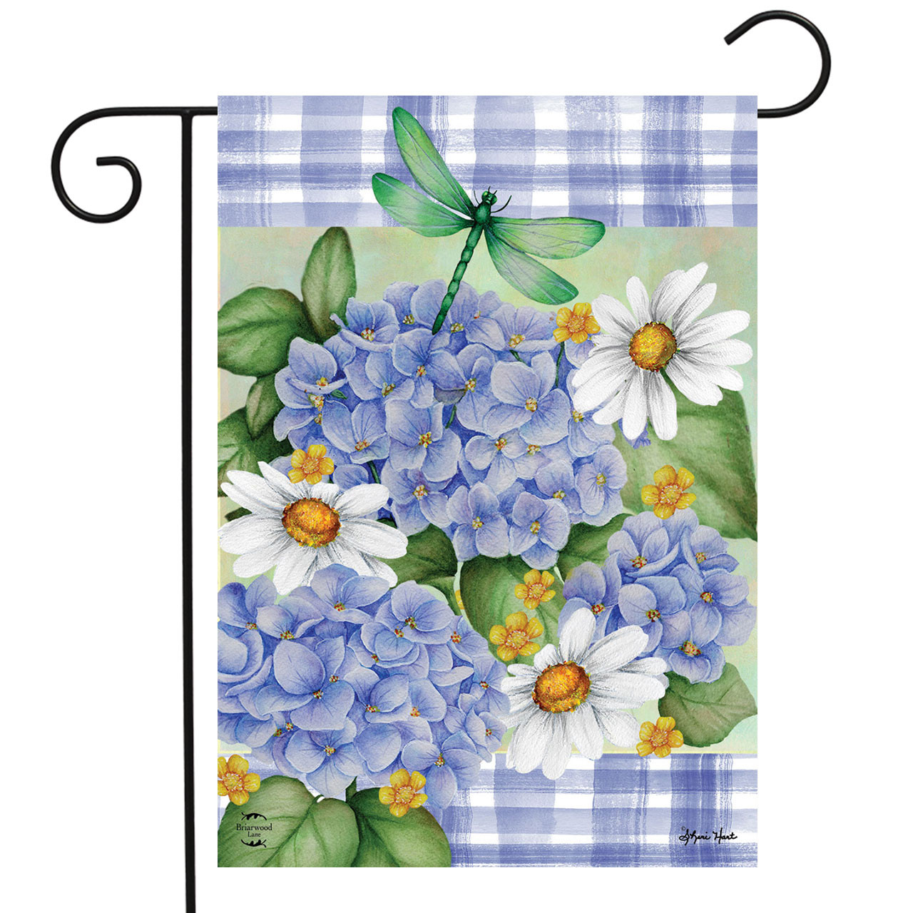 Dragonfly and Hydrangea Garden Flag - Briarwood Lane