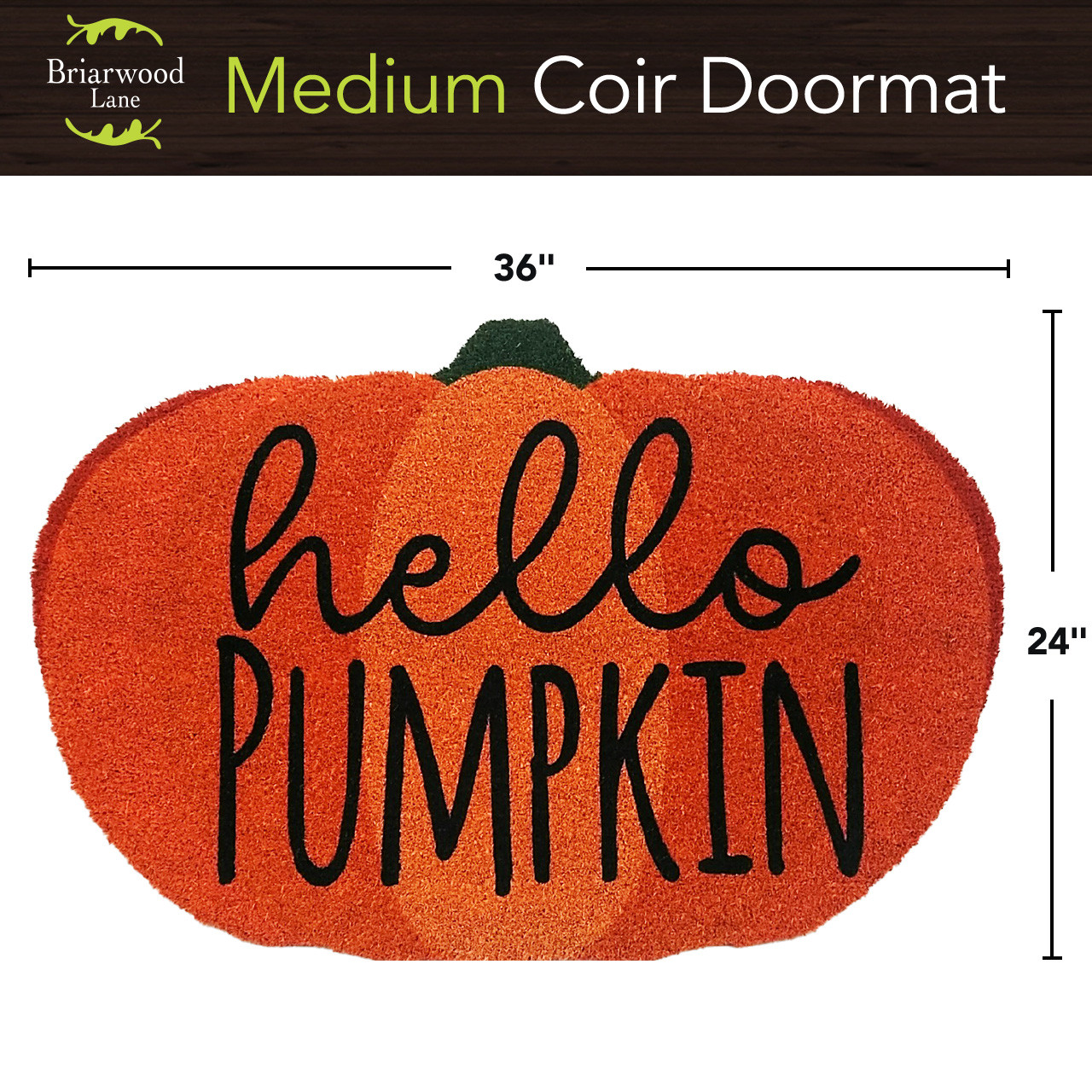 Paillasson D'entrée "Hello Pumpkin" En Fibre De Coco - Décoration D'automne - 40x60 Cm - Dessous Antidérapant - 12