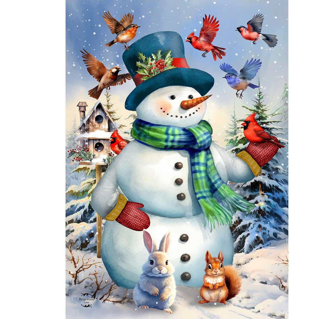 Briarwood Lane Snowman and Birds House Flag - Thumbnail 3
