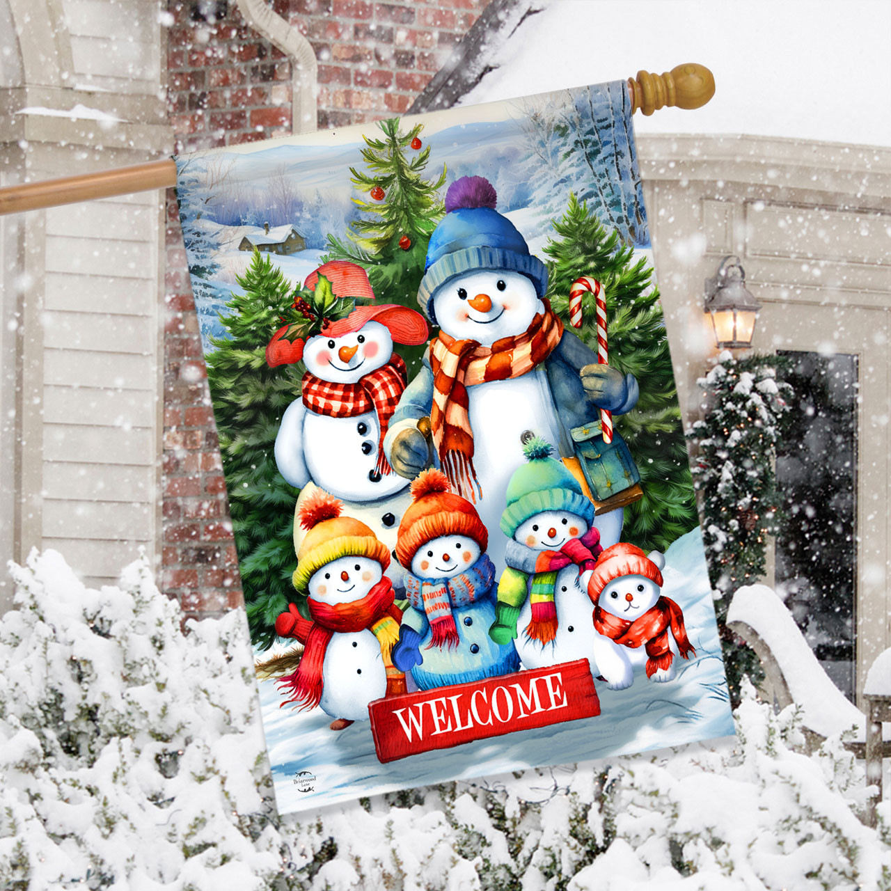 Briarwood Lane Snow Family House Flag - Thumbnail 3