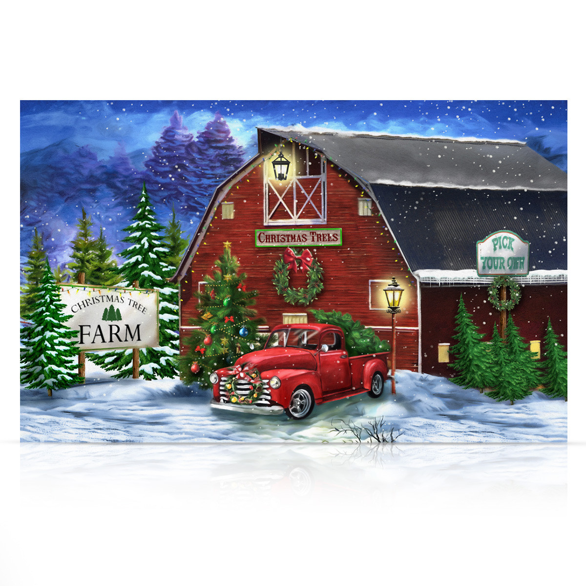 Christmas Tree Farm Large LED Canvas Art - Briarwood Lane