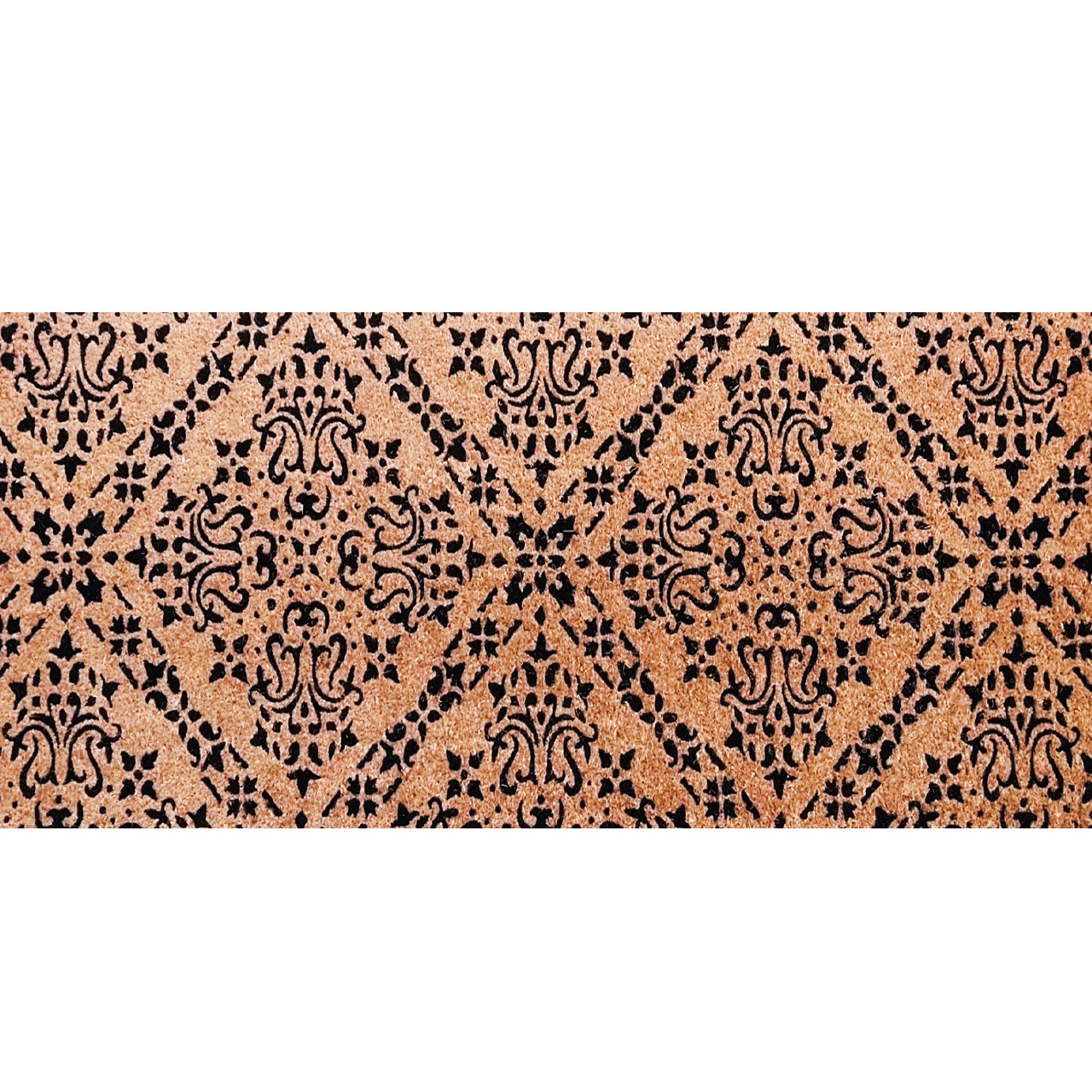 Black Damask Extra Large Coir Doormat 24 x 60 - Briarwood Lane