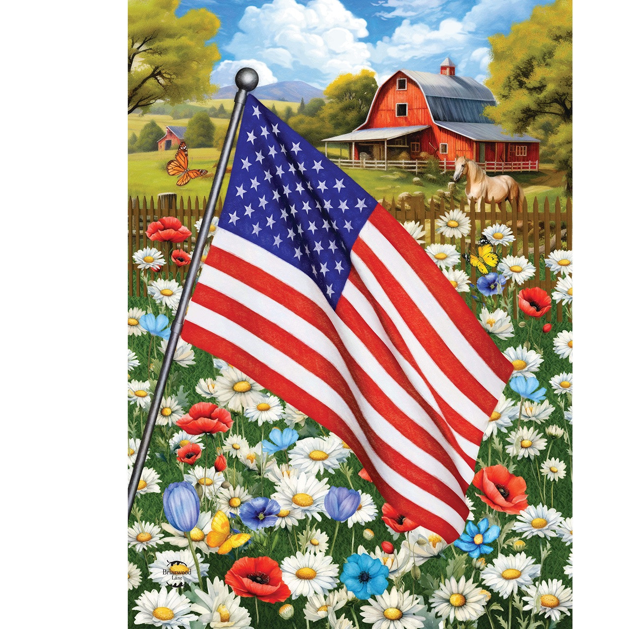 American Flower Field Garden Flag - Briarwood Lane