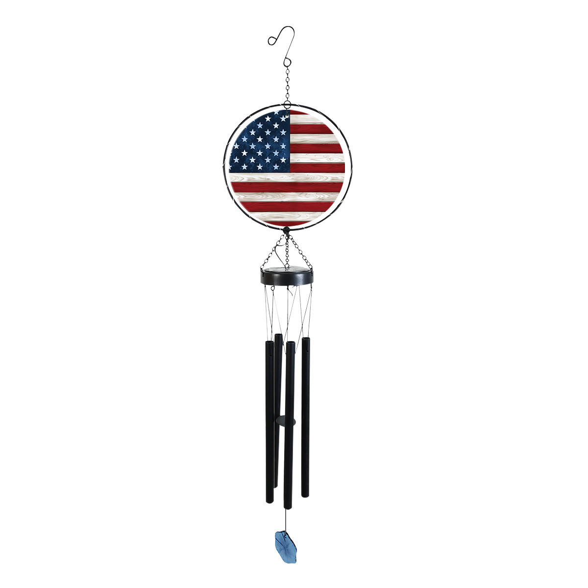 Wood American Flag Illuminated Wind Chime - Briarwood Lane