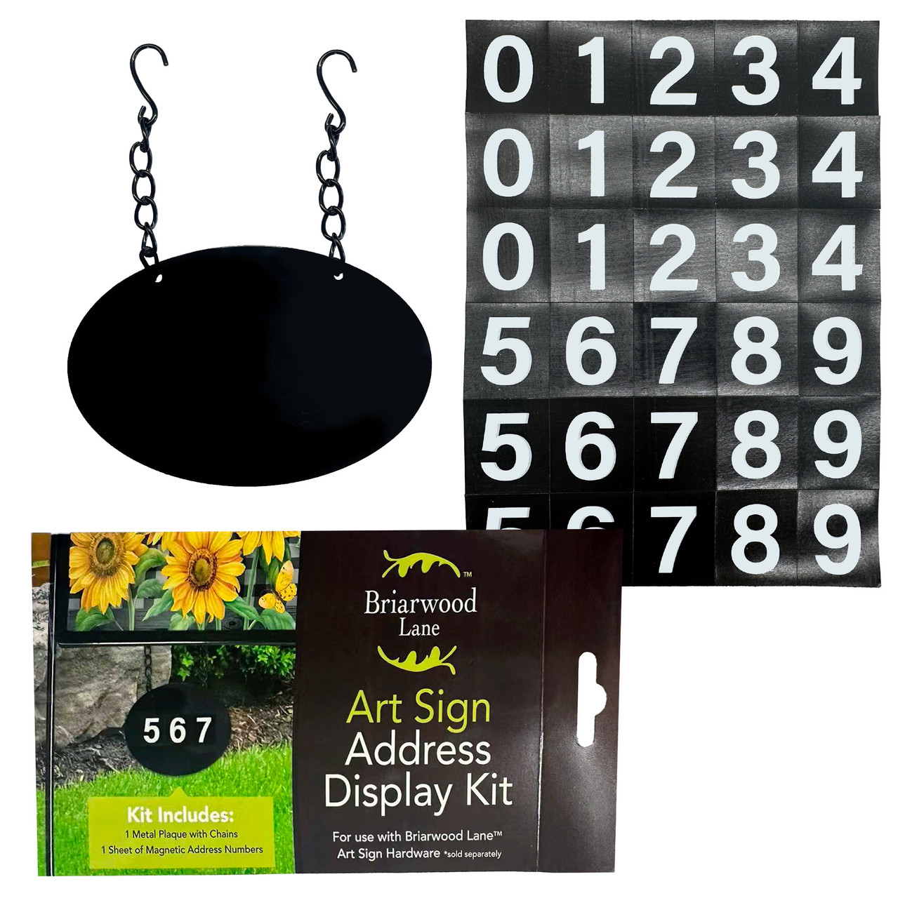Metal Art Sign Hanging Address Marker - Briarwood Lane