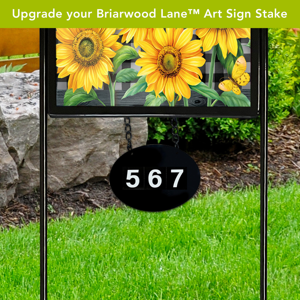Metal Art Sign Hanging Address Marker - Briarwood Lane