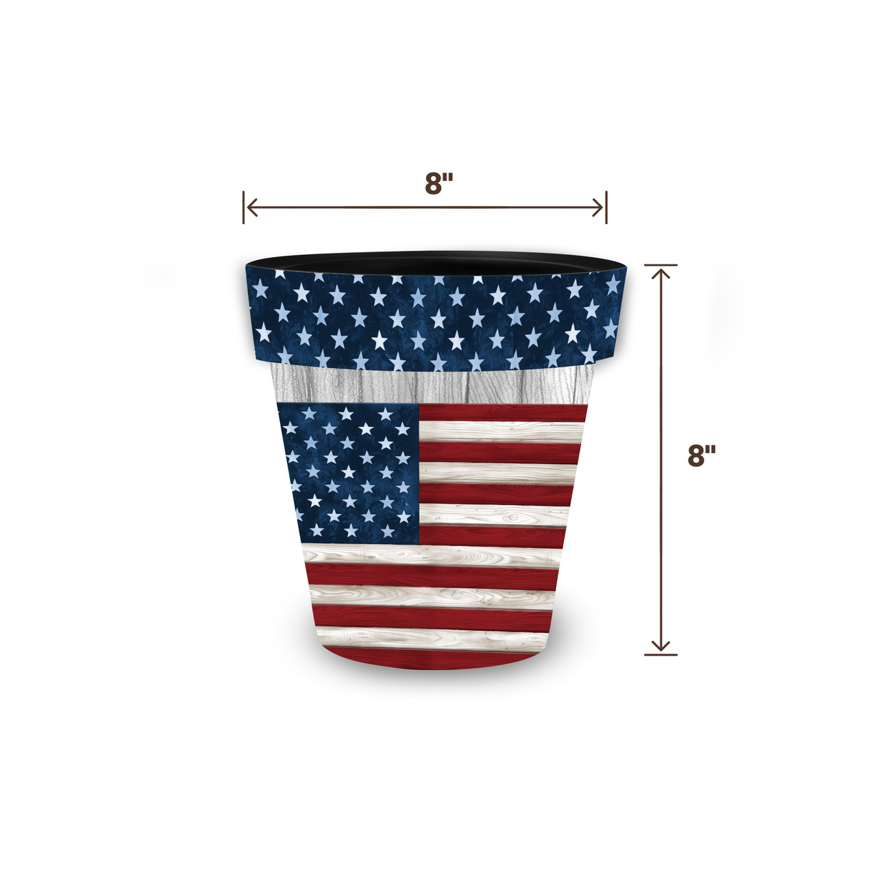 Wooden American Flag Small Planter - Briarwood Lane