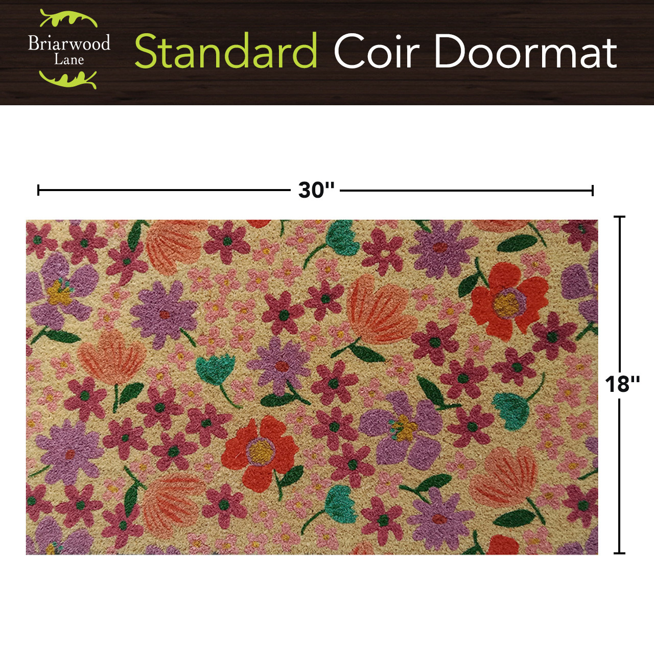 Spring Blooms Coir Doormat 18 x 30 - Briarwood Lane
