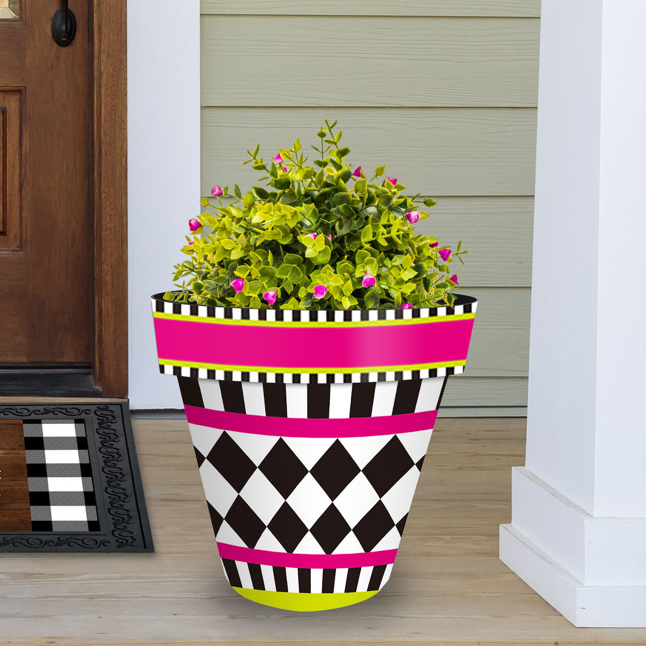 Neon Checkerboard Large Planter - Briarwood Lane