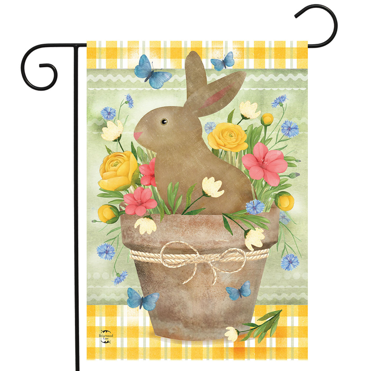 Briarwood Lane Flowerpot Bunny Garden Flag - Thumbnail 2