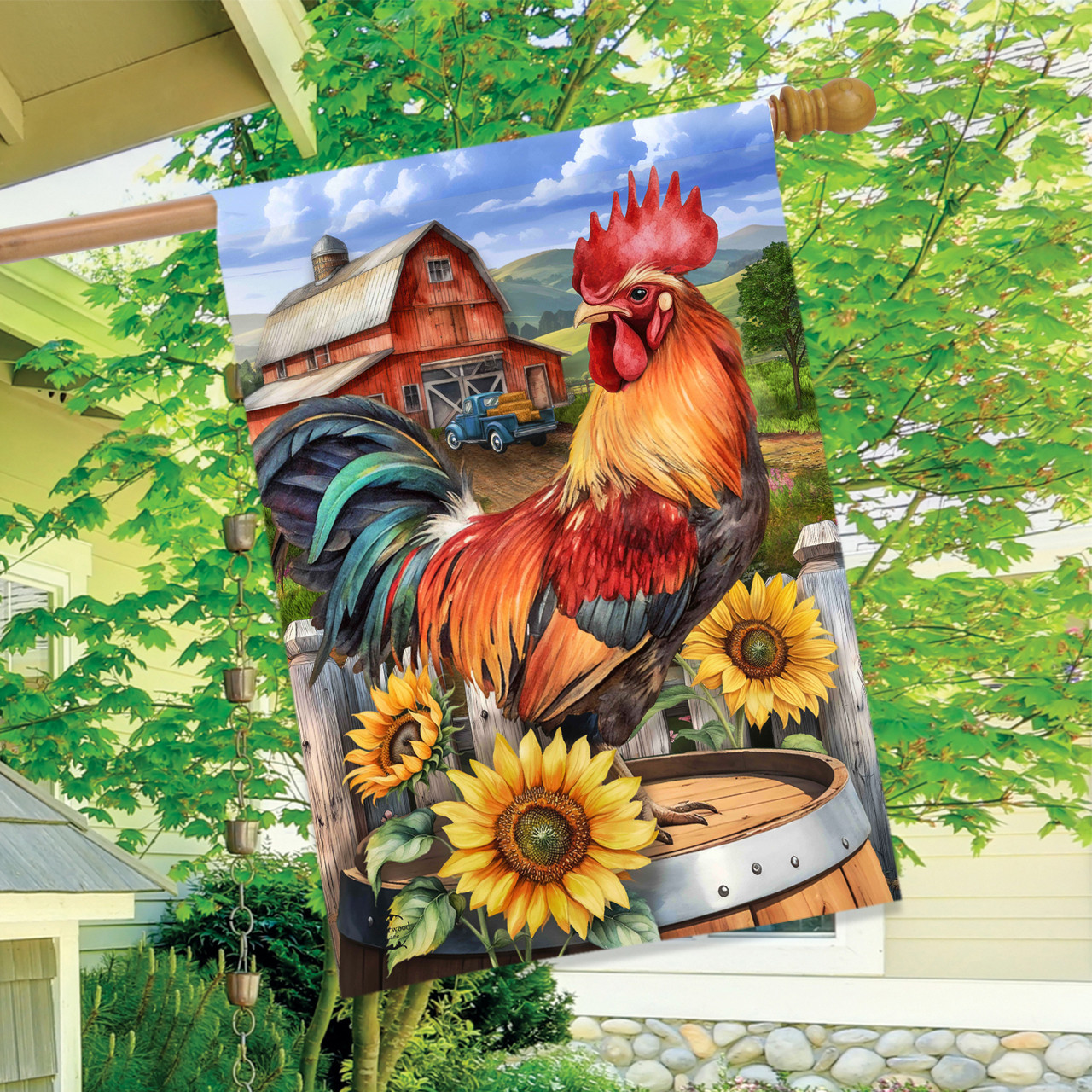 Briarwood Lane Farmyard Rooster House Flag - Thumbnail 3