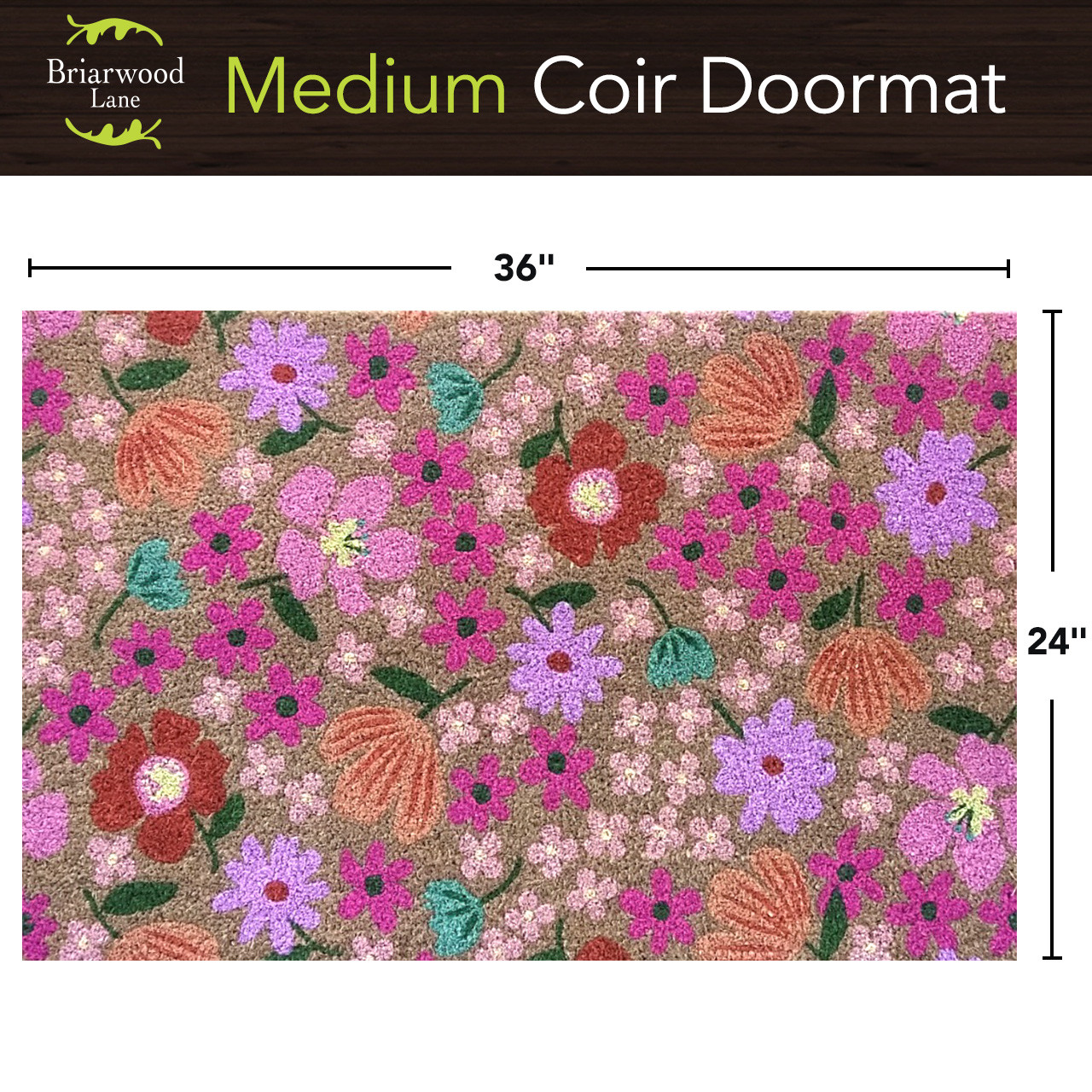 Spring Blooms Coir Doormat 24 x 36 - Briarwood Lane
