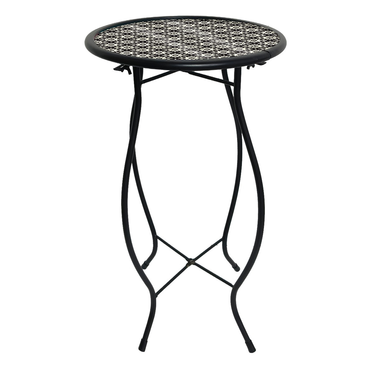 Geometric Floral Cast Iron/Glass Plant Stand - Briarwood Lane
