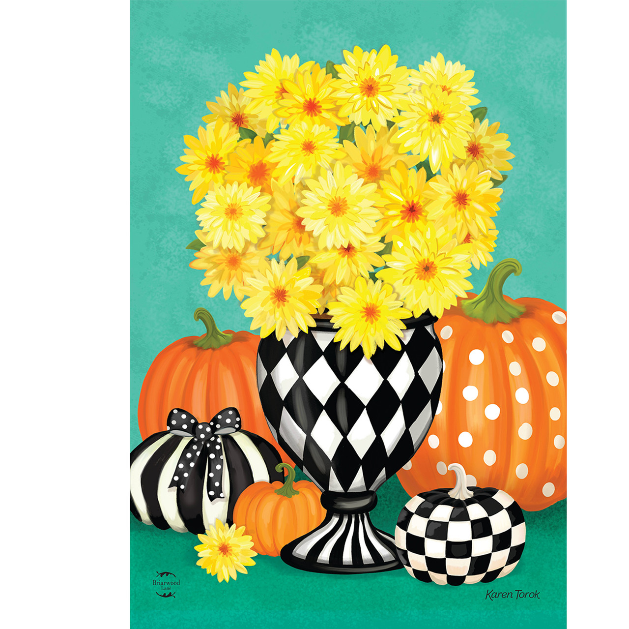 Briarwood Lane Harlequin Mums House Flag - Thumbnail 2