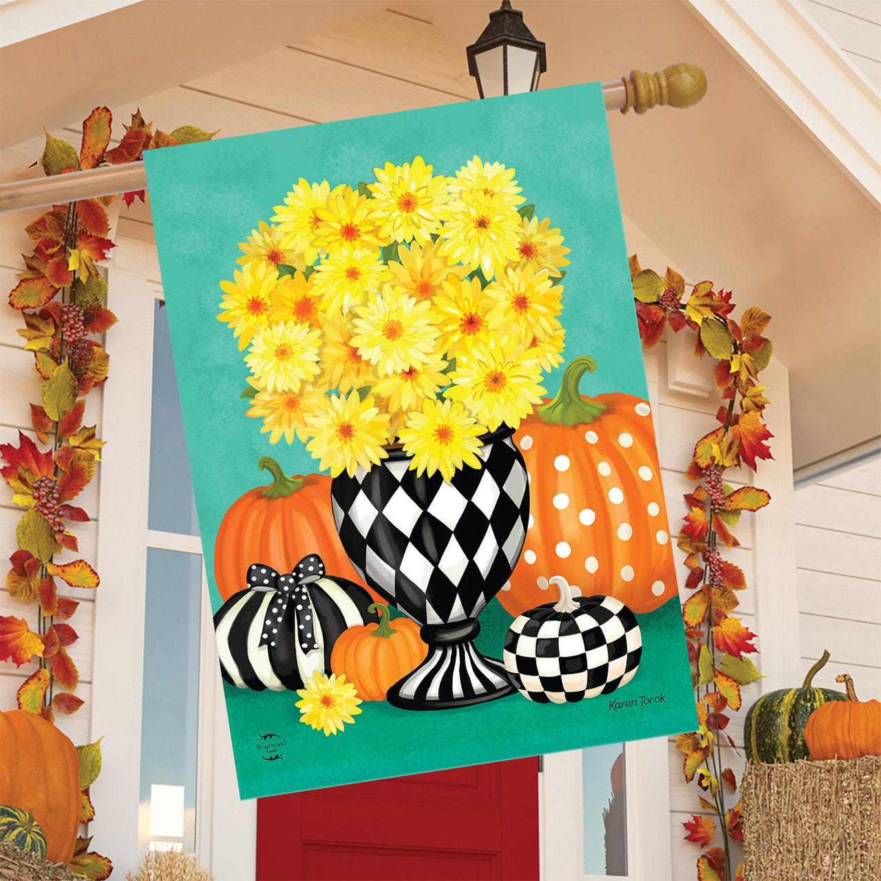 Briarwood Lane Harlequin Mums House Flag - Thumbnail 3