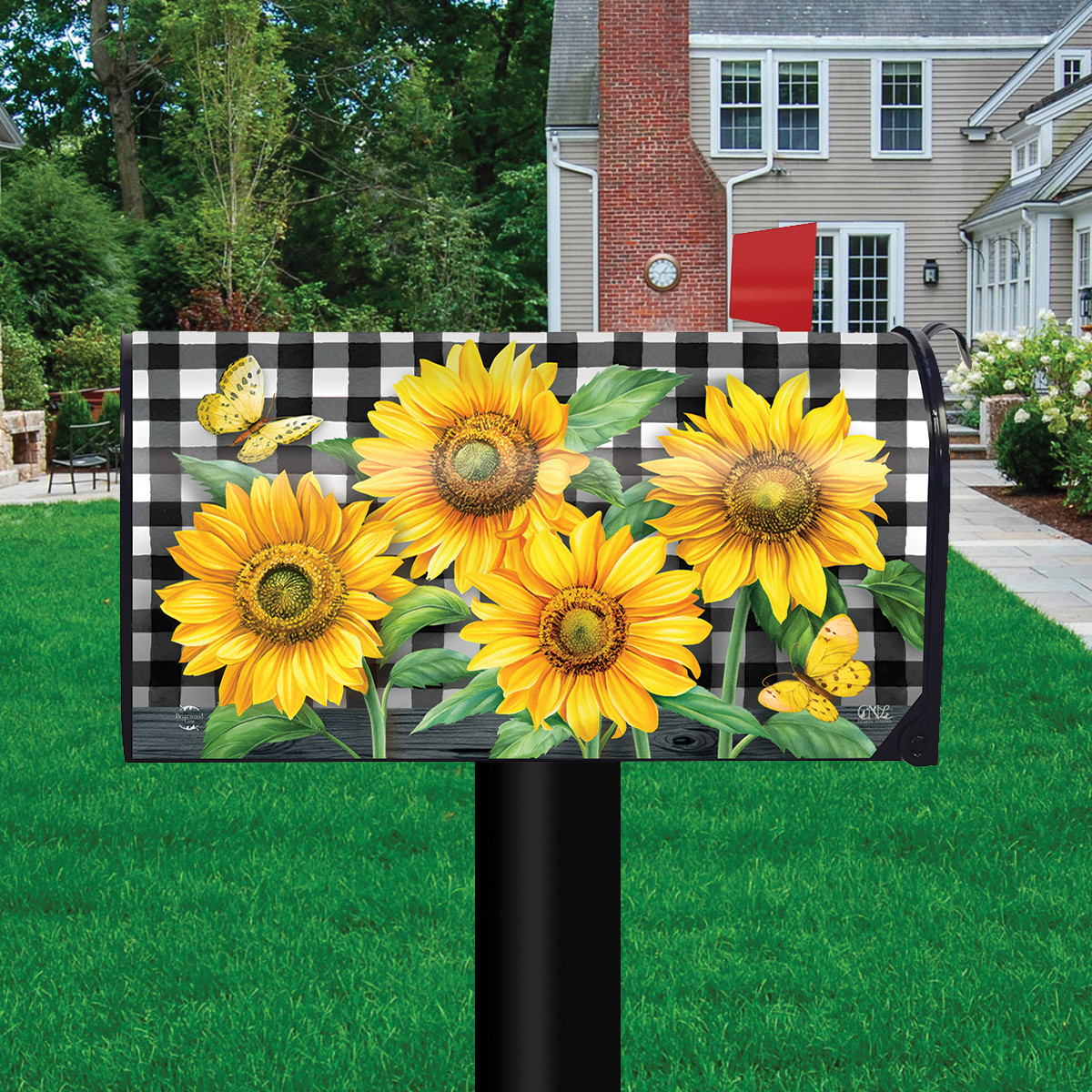 Sunflowers & Bees Summer Mailbox Cover – Large Magnetic Decorative Cover