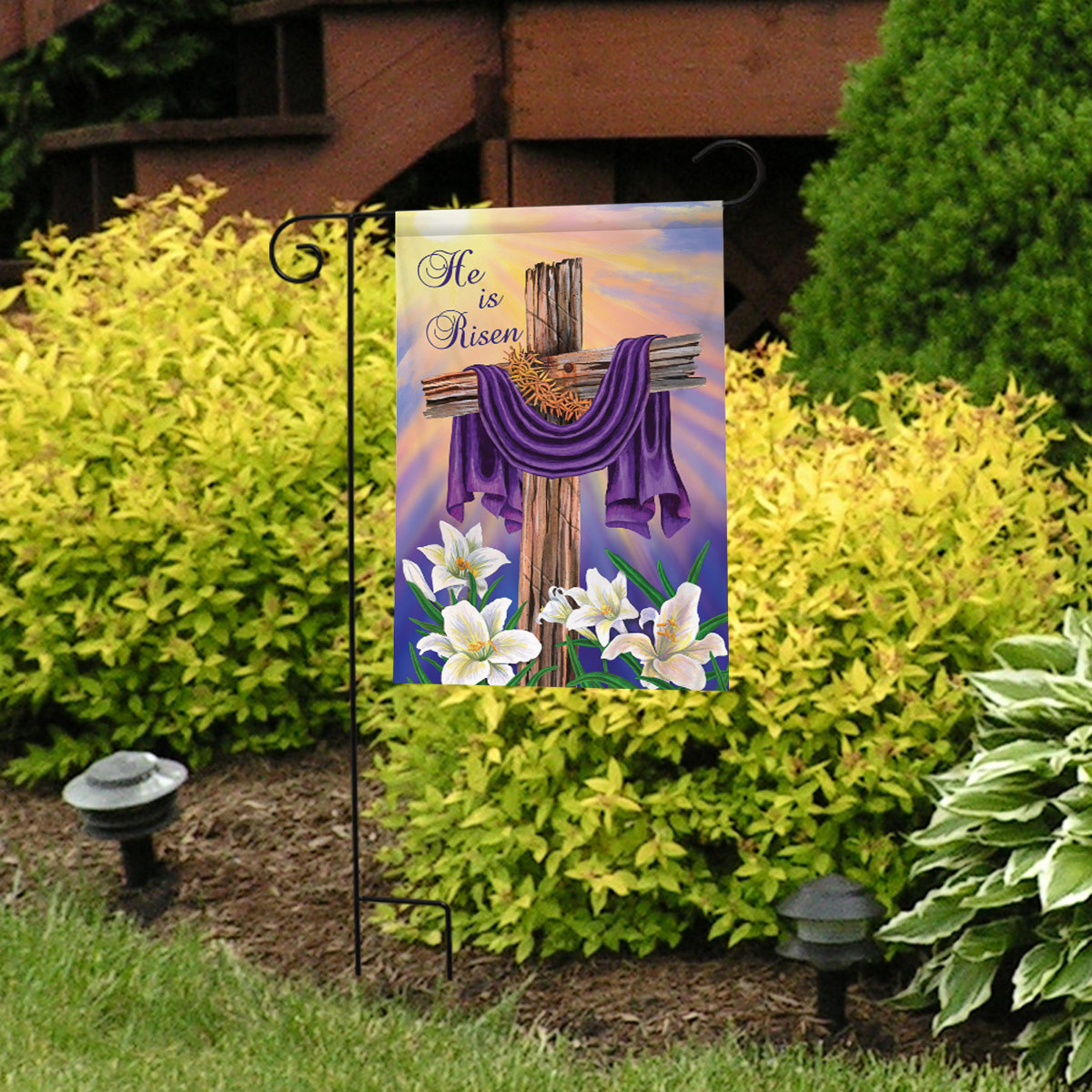 Easter Cross Garden Flag