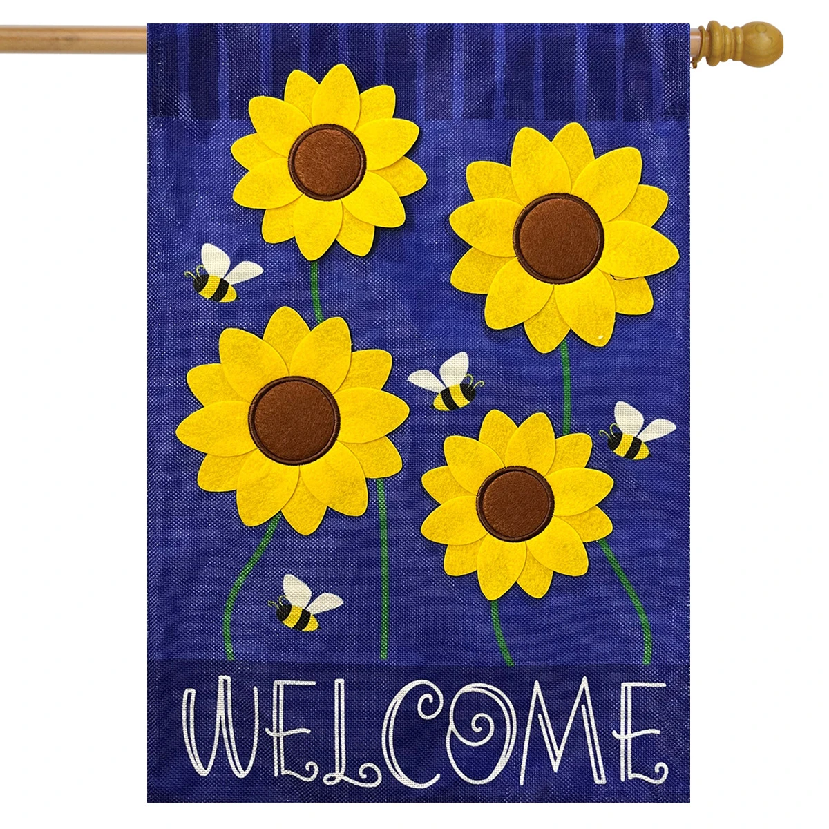 Curated visual reference: Sunflowers And Bees Burlap House Flag Photo Inspiration
