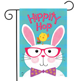 Hippity Hop Bunny Easter Garden Flag