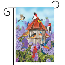 Briarwood Lane Birds and Lilacs Spring Magnetic Mailbox Cover with colorful birds and purple lilacs.