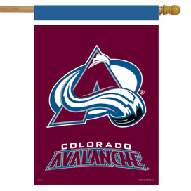 Briarwood Lane Colorado Avalanche NHL licensed house flag, maroon with blue and white logo.
