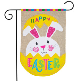 Easter Bunny Egg Burlap Garden Flag