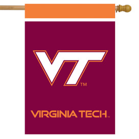 Briarwood Lane Virginia Tech Hokies NCAA Licensed House Flag, maroon with orange and white details.