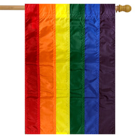 Rainbow Embroidered House Flag