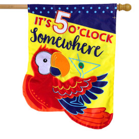 5 O'Clock Applique Summer House Flag