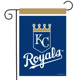 Briarwood Lane Kansas City Royals MLB licensed garden flag with royal blue and white design.