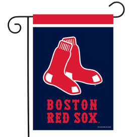 Briarwood Lane Boston Red Sox MLB licensed garden flag with red socks on navy background.