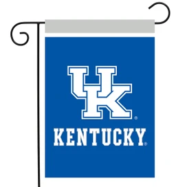 Briarwood Lane NCAA licensed Kentucky Wildcats garden flag, official UK team banner in blue and white.