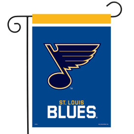 Briarwood Lane St. Louis Blues NHL licensed garden flag, official NHL team colors and logo.