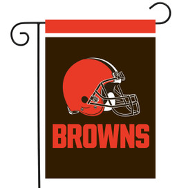 Cleveland Browns NFL Garden Flag by Briarwood Lane, featuring a brown and orange helmet design.