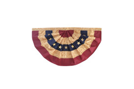 Briarwood Lane Tea Stained Patriotic Bunting 36" x 18" with applique stars and large ruffles.