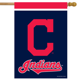Cleveland Indians MLB house flag by Briarwood Lane, official licensed MLB flag with red and navy design.