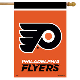 Briarwood Lane Philadelphia Flyers NHL licensed house flag with orange and black team logo design.