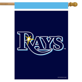 Briarwood Lane Tampa Bay Rays MLB licensed house flag, navy blue with Rays logo and light accents.