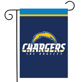 Briarwood Lane Los Angeles Chargers NFL licensed garden flag with yellow and blue design elements.