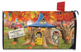 Fall Nut House Squirrels Mailbox Cover