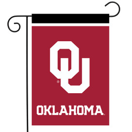 Briarwood Lane Oklahoma Sooners NCAA Licensed small garden flag with colorful printed OU logo and text.