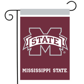 Briarwood Lane maroon Mississippi State Bulldogs NCAA Licensed Garden Flag with white logo and text.