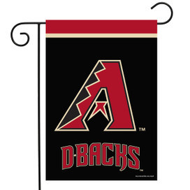 Briarwood Lane Arizona Diamondbacks MLB licensed garden flag with red and black D-Backs logo design.