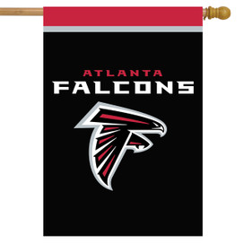 Briarwood Lane Atlanta Falcons NFL licensed house flag with red and black logo and text.