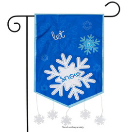 Let It Snow Applique Garden Flag
