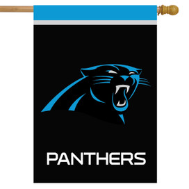 Briarwood Lane Carolina Panthers NFL licensed house flag with blue and black design and white text